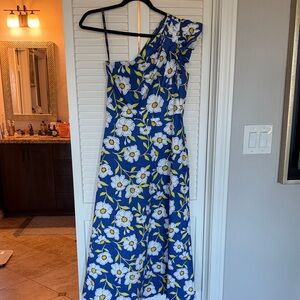 Kate spade Floral Blue One-Shoulder Dress